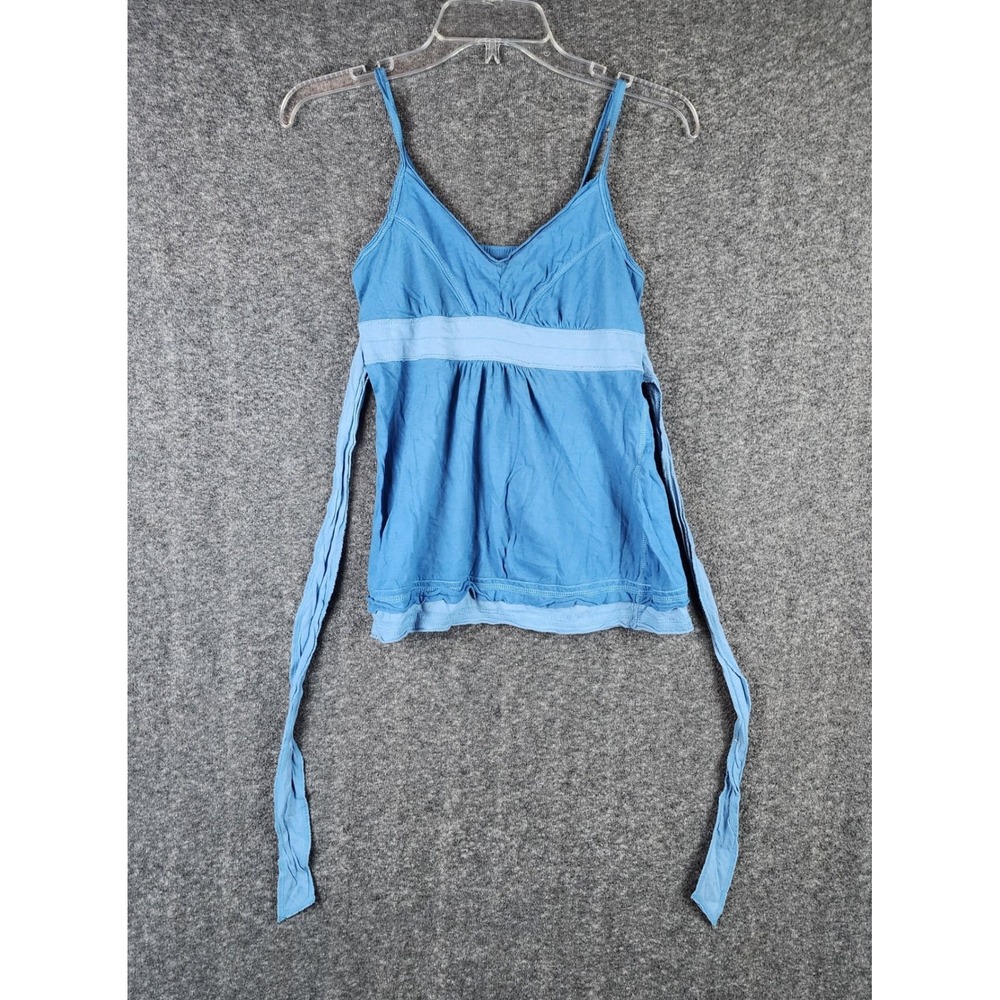 Mossimo Camisole Womens XS Blue Empire Waist Tie Back Cotton Tank Top EUC